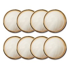 Button King 東大門鈕扣王 金屬凱莉組合鈕扣 23mm, 8個, 白色G
