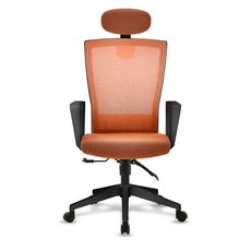 체어클럽 네옴 M60 메쉬 의자, 블랙바디 오렌지