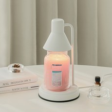 양키캔들 자캔들 + 플레인 캔들워머 + 전구 2p 세트, 화이트, 핑크샌드