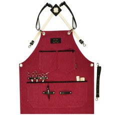Kandeo Leather 咖啡因皮革丹寧圍裙 M, 酒紅色, 1個