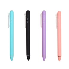 liflin 速乾純色筆4件組 0.4mm, 薄荷色+黑色+紫色+粉色, 1組