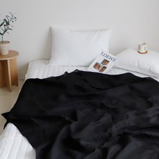 까사베르데 리프 린넨 홑이불, 블랙