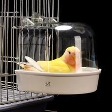 DING DONG PET 全景透明鸚鵡鳥浴盆 小型, 1個, 白色