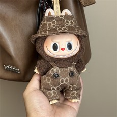 JUNOEL Labubu 娃衣 棕色吊帶褲, 1套, 混和色