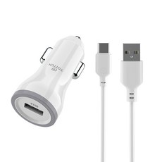 Yoitch 車用Q1 3.0快速充電器+Type C充電線組, 白色的, YC-C1U200