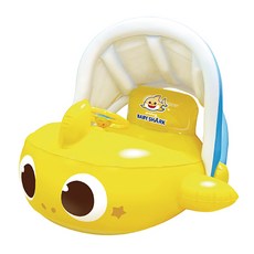 兒童造型遮陽游泳圈 小鯊魚款 BS-21W64, 混合顏色, 1個