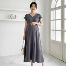 Alleophom 女款寬鬆舒適短袖孕婦連身裙 L263-0300