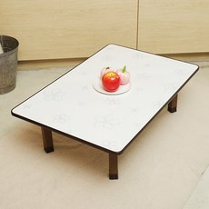 초빈 직사각 하이그로시 다용도 상, 플라워 화이트