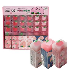 PINKFOOT 桃子中心橡皮擦, 顏色隨機, 36個