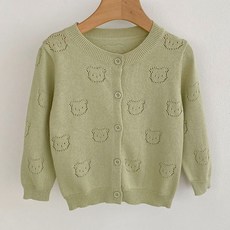 STARDOOR 波波熊鏤空針織開襟衫