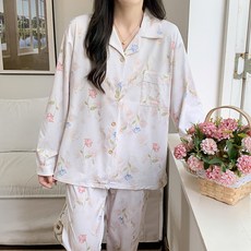 안나앤코 여성용 퓨어플라워 긴팔 파자마 상하의 세트