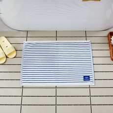 Modern House 彩色條紋毛巾地墊, 藍色