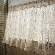 復古情調鉤針窗簾, 單色