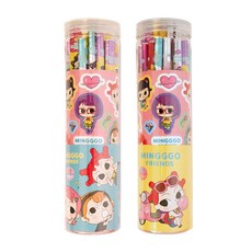 STUDIO EIGHT Mingggo Friends 2B鉛筆 36入+圓盒 2入, 隨機出貨, 1組