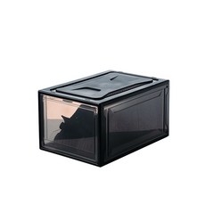 팝마인즈 앞면 도어 투명 신발장, 1개, 블랙