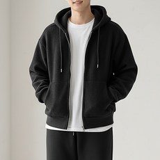 中西部柔軟刷毛雙向連帽拉鍊外套