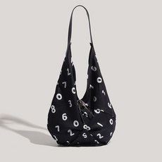 PEONIST 數字字母圖案休閒風單肩包