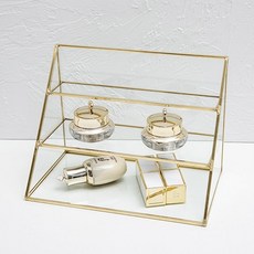 더이쁨 프레임 화장품 정리대 EP-0420 3단 스몰, 골드, 1개