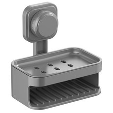 小麥購物 吸盤肥皂盒 雙層 L164 180g, 1個, 槍灰色