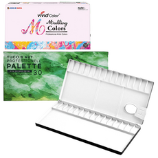 TUCO.B 高級鋁製美術調色盤+大理石紋顏料 12ml 12款, 1組, 30格