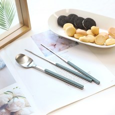 Bogen Armand 緞面餐具組, 湯匙 + 筷子, 橄欖綠, 1套