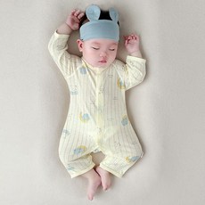 Bebeniz 純棉網眼全開扣長袖連身衣