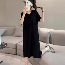 휴데이 원피스 모달 브이넥