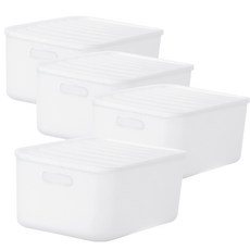 BONOHOUSE Rainfog 半透明圓形生活收納箱 M 15.8L + 附蓋, 單一顏色, 4套