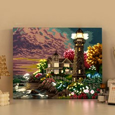 ARTJOY DIY LED 鑽石畫 (畫布款) 40x50cm, 1套, 有燈塔的風景