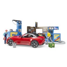 bruder Bworld 加油站與洗車場汽車玩具組 BR62111, 混合顏色
