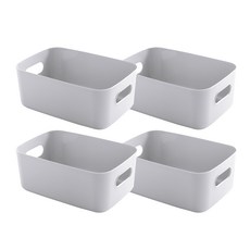 Winprice 簡約多功能整理收納盒, 灰色, 4個