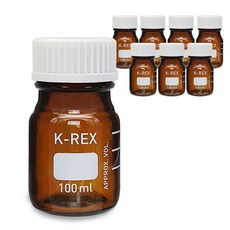 미르코리아 국산 갈색 눈금 유리병, 8개, 100ml