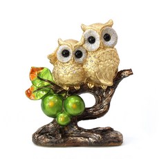蘋果樹 貓頭鷹情侶擺飾 kkkd004, 混合色