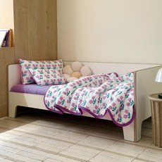 프랑브아즈 리리 순면 이불 + 베개커버 세트, 라벤더