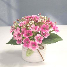 행복한마을 조화 금잔디 화분, 핑크, 1개