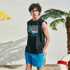 LAZYBEE 男款涼感空氣輕薄寬鬆罩衫無袖+短褲套裝