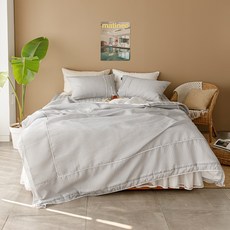 아이닉스 뱀부 시어서커 스칼렛 시원한 여름 호텔침구 누빔이불, 그레이