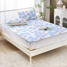 FOCA 天然乳膠冰絲涼蓆 + 枕套 2個, 櫻桃花季, 1cm
