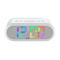 SUNORO RGB七彩變色桌面鬧鐘, 白色