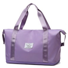 時尚方塊肩背包 托特包 旅行運動包, 紫色
