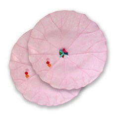 happytool 苧麻拼布餐桌罩 粉紅色, 2個