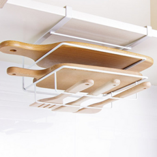 BLEO 四葉草商社砧板掛架置物架 2層, 1個, 白色