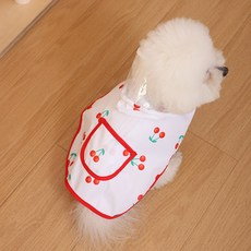 Yoreungae 寵物口袋可愛櫻桃雨衣, 1個, 02 白色