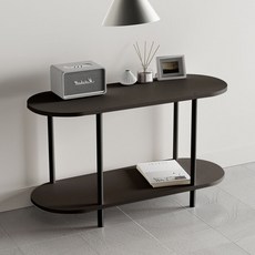 Furniture Feel Ano 圓形雙層收納展示架 800 全黑款, 黑色, 2層