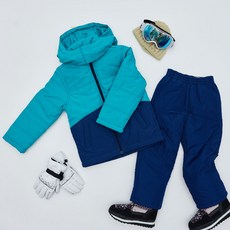 Epleader 兒童方形素色滑雪服上下套裝