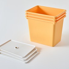 브리다 국내 제조 컬러 다용도 정리 수납박스, 옐로우, 3개