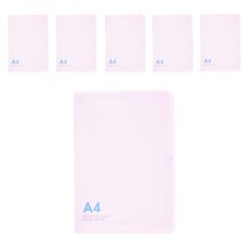 에코청운 PP 뉴 칼라 지퍼 파일 A4, 분홍, 6개