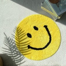 GONGYOU 笑臉圓形地墊, 黃色