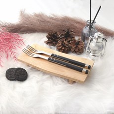 Bogen Solen方形餐具餐叉, 黑色, 2個