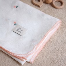 쉐베베 하트플라워 자수 인견 유아 블랭킷, 혼합색상, 90 x 130 cm